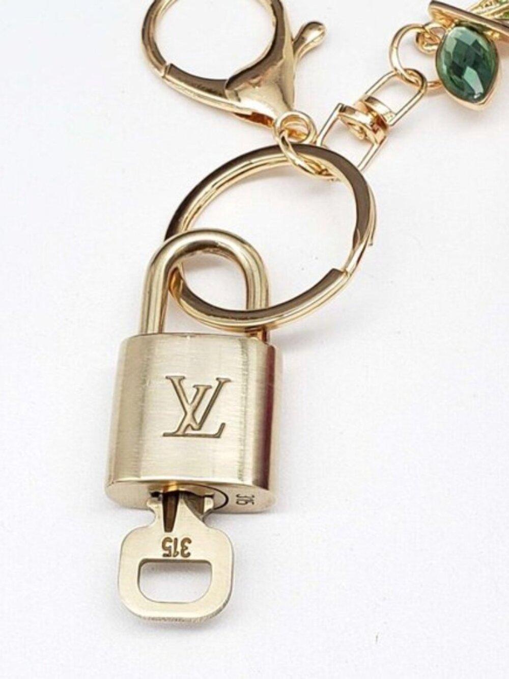 LV Authentic Gold Padlock 🔒 Key Set w/ Unbranded Cherry Keychain Charm - Picture 5 of 7